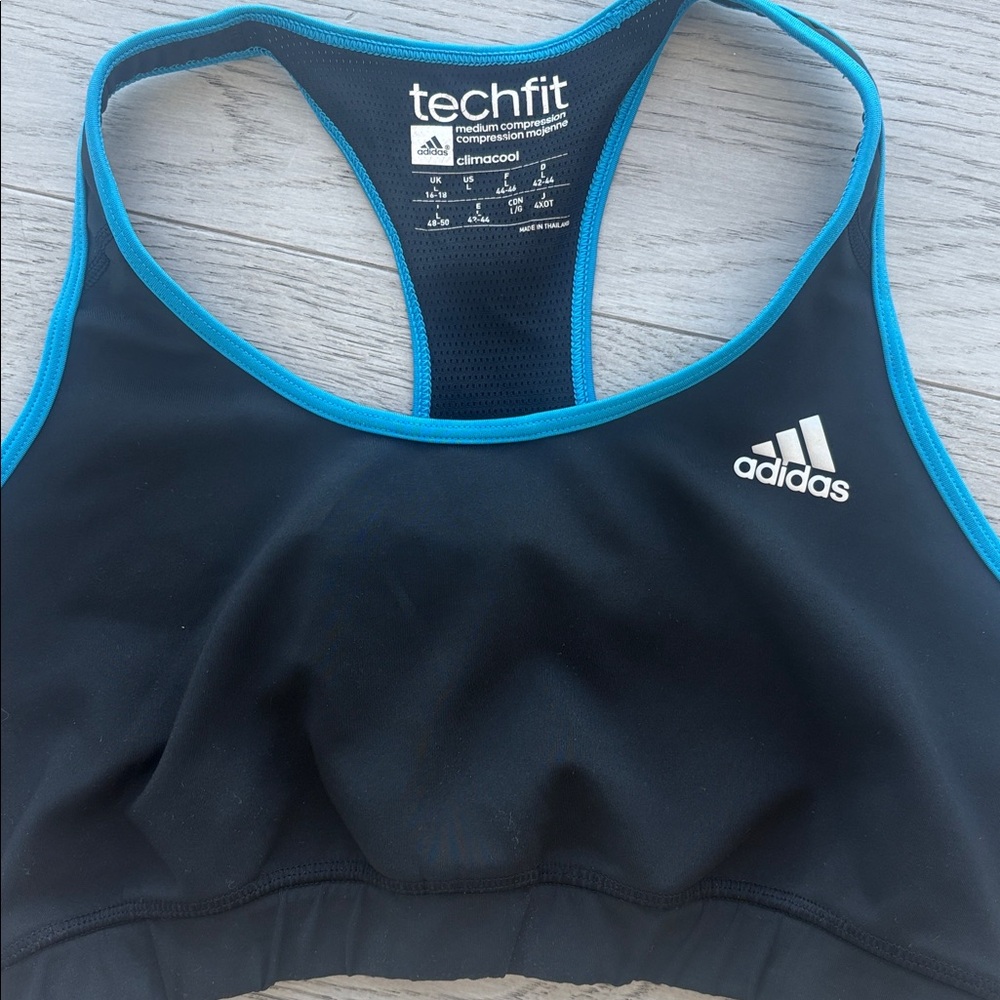 Adidas TECHFIT Black Size Large Sports Bra